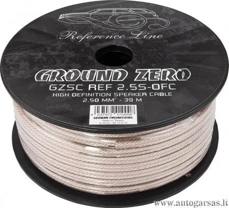 Garsiakalbių laidas Ground Zero GZSC REF 2.5S-OFC 2x2.50 mm²/1m ritėje 39m