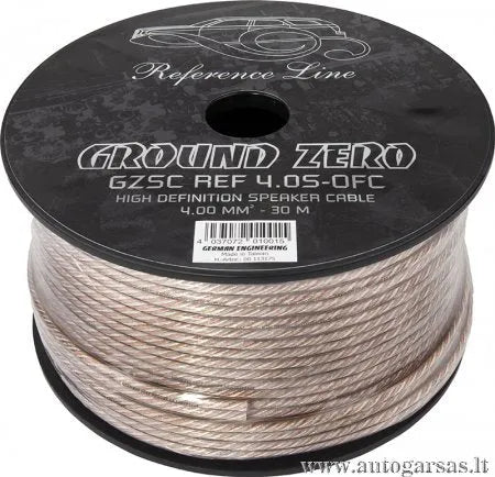 Garsiakalbių laidas Ground Zero GZSC REF 4.0S-OFC 2x4.00 mm²/1m ritėje 30m