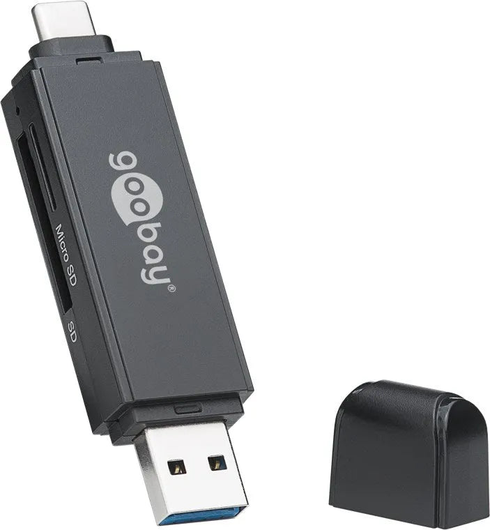 Goobay 2in1 USB 3.0 - USB-C™ , atminties kortelių skaitytuvas