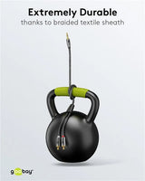 Goobay Audio Adapter Cable AUX, 3.5 mm į 2x RCA garso kabelis, 1 m