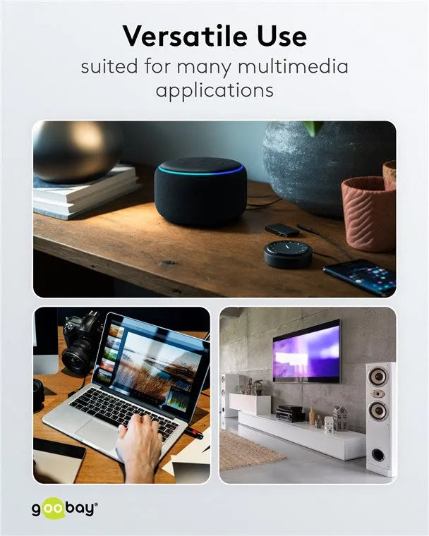 Goobay Audio Adapter Cable AUX, 3.5 mm į 2x RCA garso kabelis, 1 m