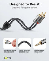 Goobay Audio Adapter Cable AUX, 3.5 mm į 2x RCA garso kabelis, 5 m