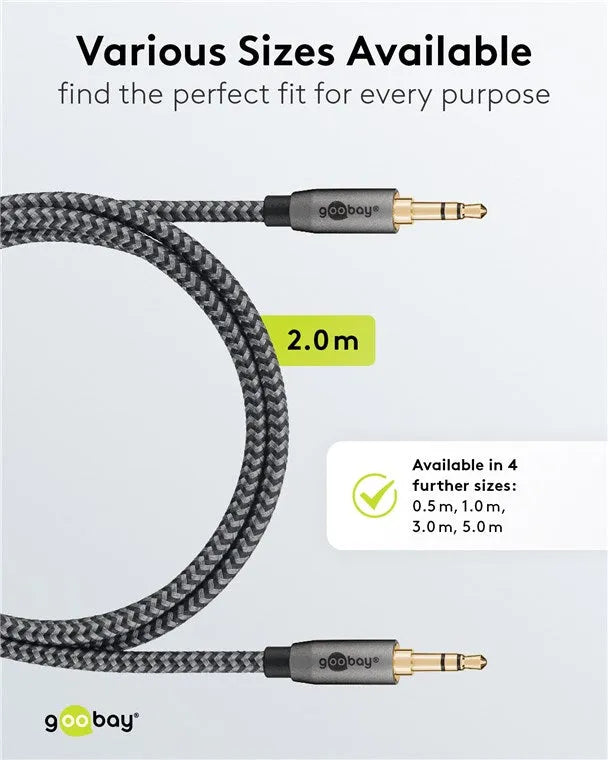 Goobay Audio Connection Cable AUX, 3.5 mm stereo, garso kabelis, 2 m