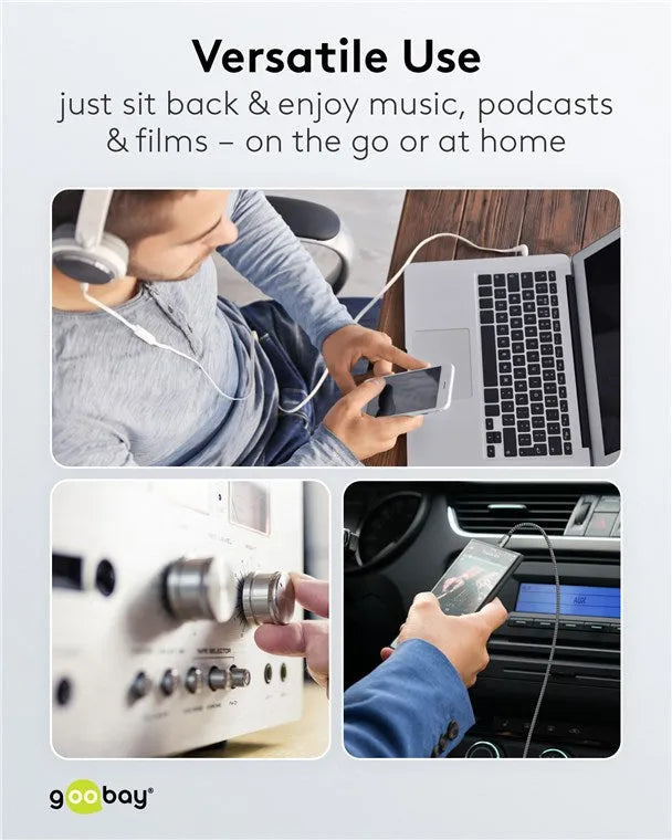 Goobay Audio Connection Cable AUX, 3.5 mm stereo, garso kabelis, 2 m