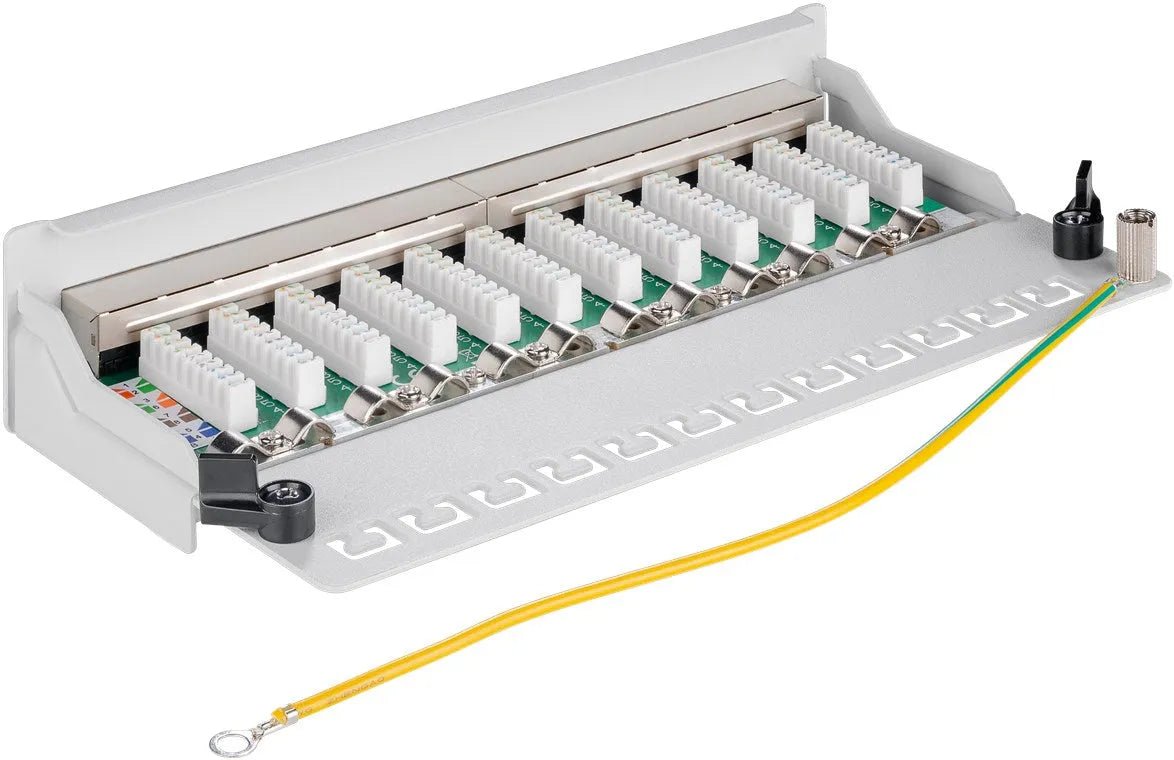 Goobay CAT 6 Mini/Desktop Patch Panel, 12 jungčių blokas