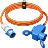 Goobay CEE Adapter Cable, maitinimo kabelis lauko erdvėms, 90°, 16 A, 230 V, (Type E/F), IP44, 5 m