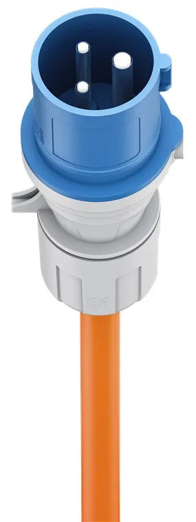 Goobay CEE Adapter Cable, maitinimo kabelis lauko erdvėms, 90°, 16 A, - Mėlynas kištukas su kontaktais