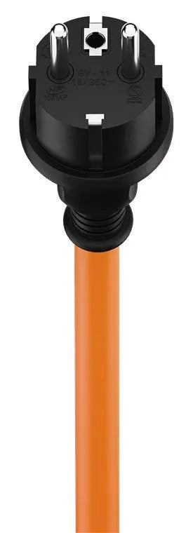 Goobay CEE Adapter Cable, maitinimo kabelis lauko erdvėms, (Type E/F), - Oranžinis laidas su kištuku