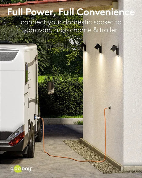 Goobay CEE Adapter Cable, maitinimo kabelis lauko erdvėms, (Type E/F), 230 V, 16 A, 5 m