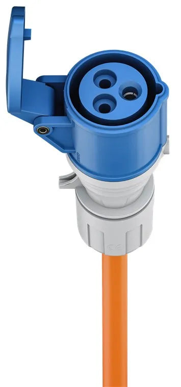 Goobay CEE Adapter Cable, maitinimo kabelis lauko erdvėms, (Type E/F), - Mėlynas dangtelis su jungtimi ir laidu