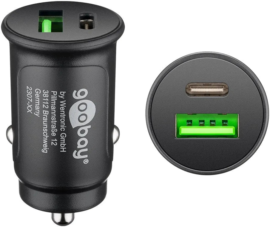 Goobay Dual-USB-Auto Fast Charger USB-C™ PD, greito įkrovimo automobil
