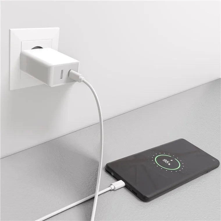 Goobay Dual USB-C™ PD, greito įkrovimo krovilis - Įkroviklis su dviem USB-C jungtimis ir telefonu