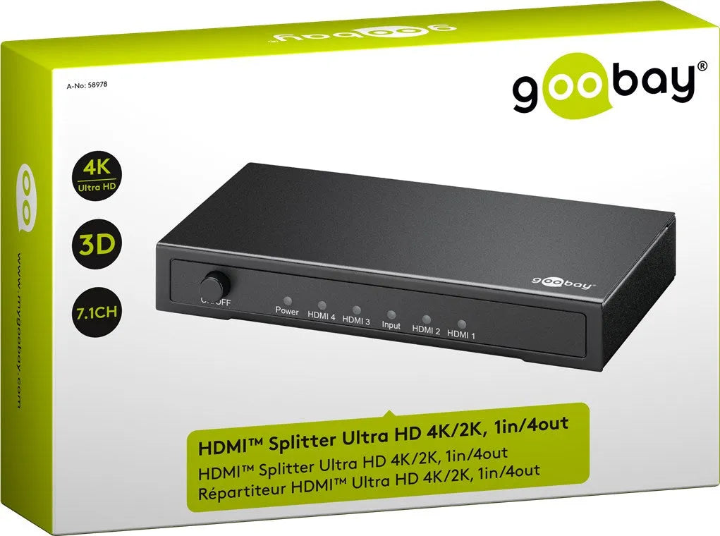 Goobay HDMI™ Splitter, HDMI dalintuvas (1/4)
