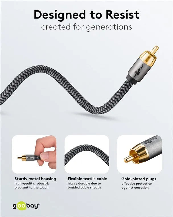 Goobay Mono RCA, kabelis, 10m