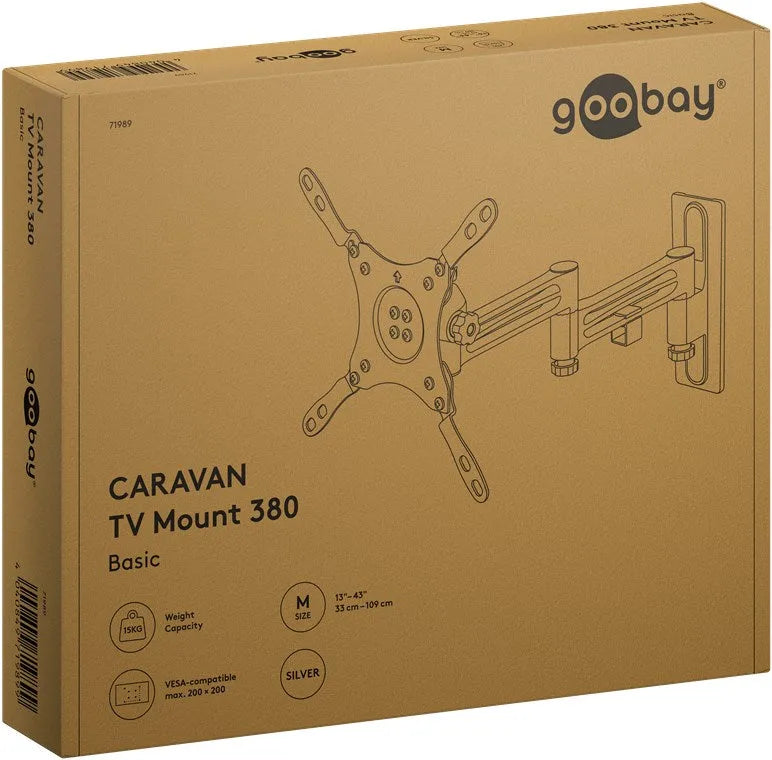Goobay TV Wall Mount Caravan FULLMOTION (M), televizoriaus sieninis laikiklis