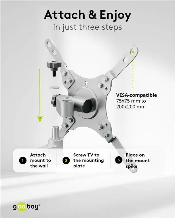 Goobay TV Wall Mount Caravan FULLMOTION (M), televizoriaus sieninis laikiklis