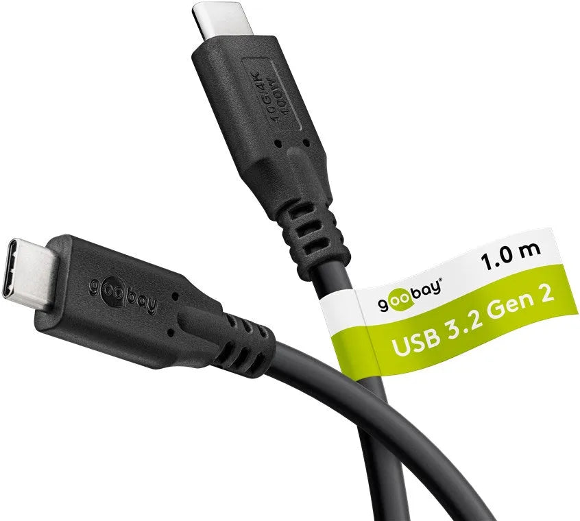 Goobay USB-C greito įkrovimo kabelis 1 m, 100 W PD, USB 3.2, 10 Gbit/s