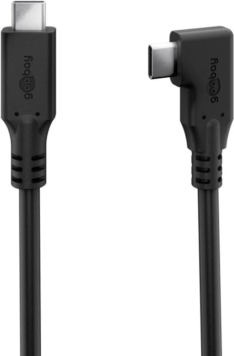 Goobay USB-C, greito įkrovimo kabelis 2 m, 100 W PD, USB4, 40 Gbit/s, 90°