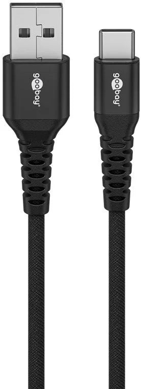 Goobay USB-C į USB-A, tekstilinis kabelis, 15W, 1 m