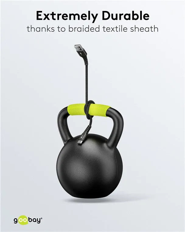 Goobay USB-C į USB-A, tekstilinis kabelis, 15W, 1 m