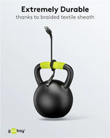 Goobay USB-C į USB-A, tekstilinis kabelis, 15W, 1 m