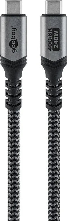 Goobay USB-C į USB-C kabelis, USB4, 0.5 m, 240 W, 40 Gbit/s, 8K