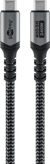 Goobay USB-C į USB-C kabelis, USB4, 0.5 m, 240 W, 40 Gbit/s, 8K