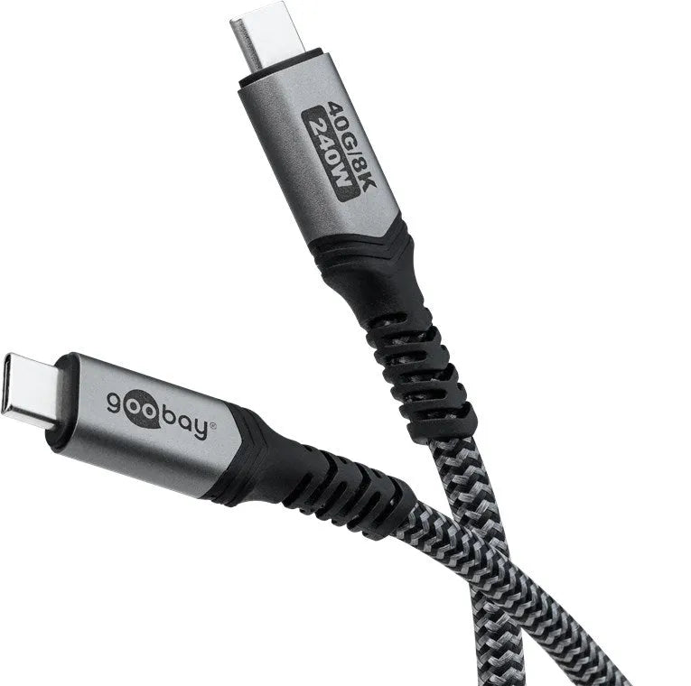 Goobay USB-C į USB-C kabelis, USB4, 1 m, 240 W, 40 Gbit/s, 8K