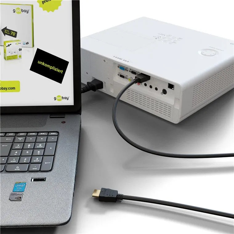 Goobay Ultra High Speed HDMI™, HDMI kabelis 2m - projektoriaus jungčių panelė su laidais