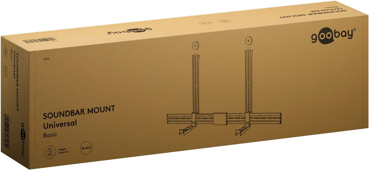 Goobay Universal Soundbar Mount, TV sieninis laikiklis iki 15 kg