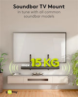 Goobay Universal Soundbar Mount, TV sieninis laikiklis iki 15 kg