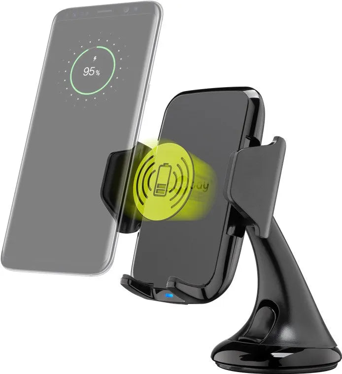Goobay Wireless vehicle fast charger 10 W, belaidis automobilinis įkro - Belaidžio įkrovimo indikatorius ant telefono