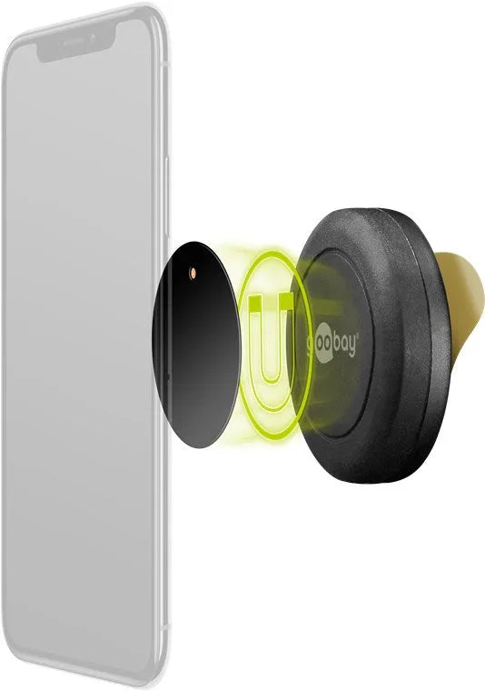 Goobay lipnus magnetinis telefono laikiklis, (Self-Adhesive), 62089 - Magnetinio laikiklio ir telefono prijungimo schema