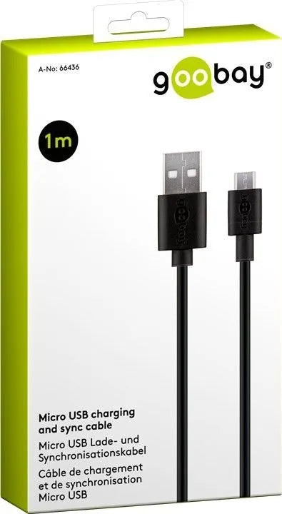 Goobay micro USB įkrovimo ir duomenų perdavimo kabelis - „Android“ įrenginiams