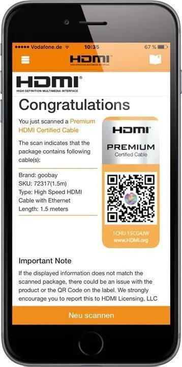 Goobay premium klasės HDMI kabelis su Ethernet 1.5m 4K