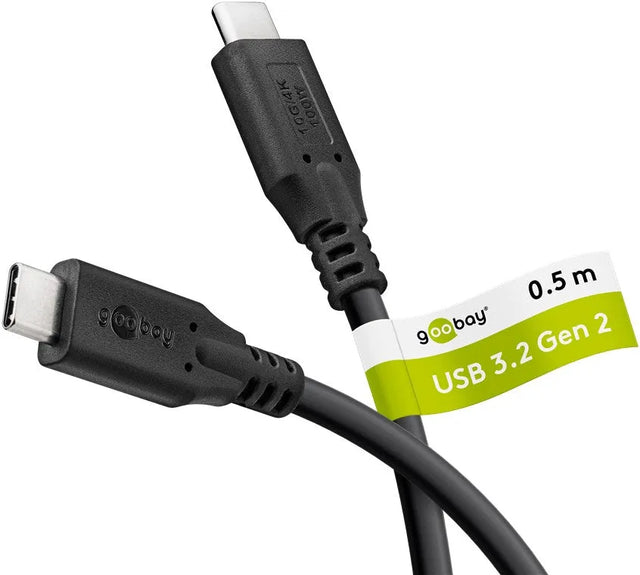 Goobay USB-C greito įkrovimo kabelis 0.5 m, 100 W PD, USB 3.2, 10 Gbit/s