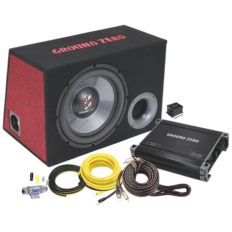 Ground Zero GZ BASS KIT 12.300XL, 300W automobilinė žemų dažnių garso kolonėlė su garso stiprintuvu