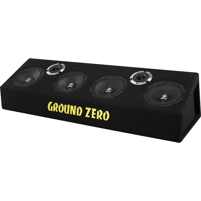 Ground Zero GZCB 16.2XSPL - Keturi garsiakalbiai su prekės ženklu ant korpuso