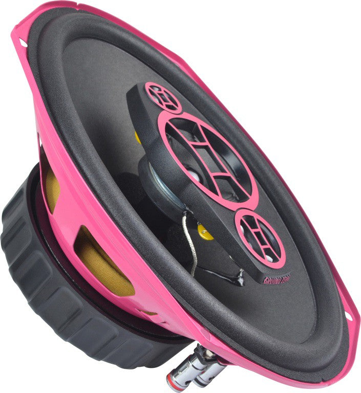 Ground Zero GZCF 7104XSPL Pink - Rožinis garsiakalbis su juodais elementais