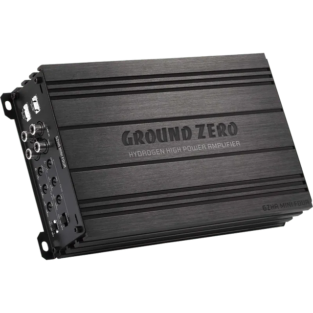 Ground Zero GZHA MINI FOUR, 640W 4 kanalų D klasės kompaktiškas garso stiprintuvas