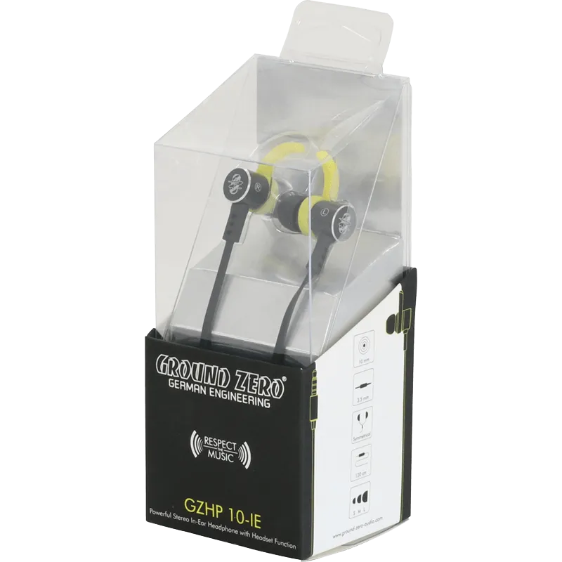 Ground Zero GZHP 10-IE, galingos Stereo In-Ear tipo ausinės