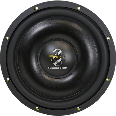 Ground Zero GZHW 12SPL-D2 FLAT - garsiakalbio priekinė dalis su logotipu