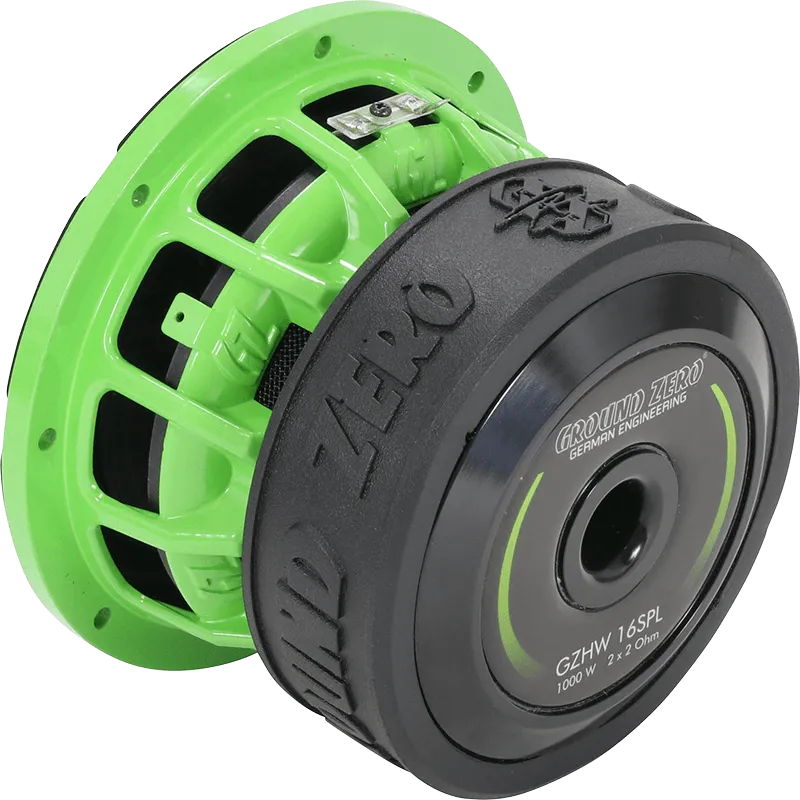 Ground Zero GZHW 16SPL GREEN, automobilinis žemų dažnių garsiakalbis