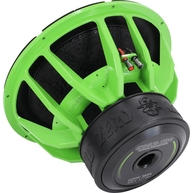 Ground Zero GZHW 38SPL GREEN - Žalias garsiakalbis su jungtimis iš arti