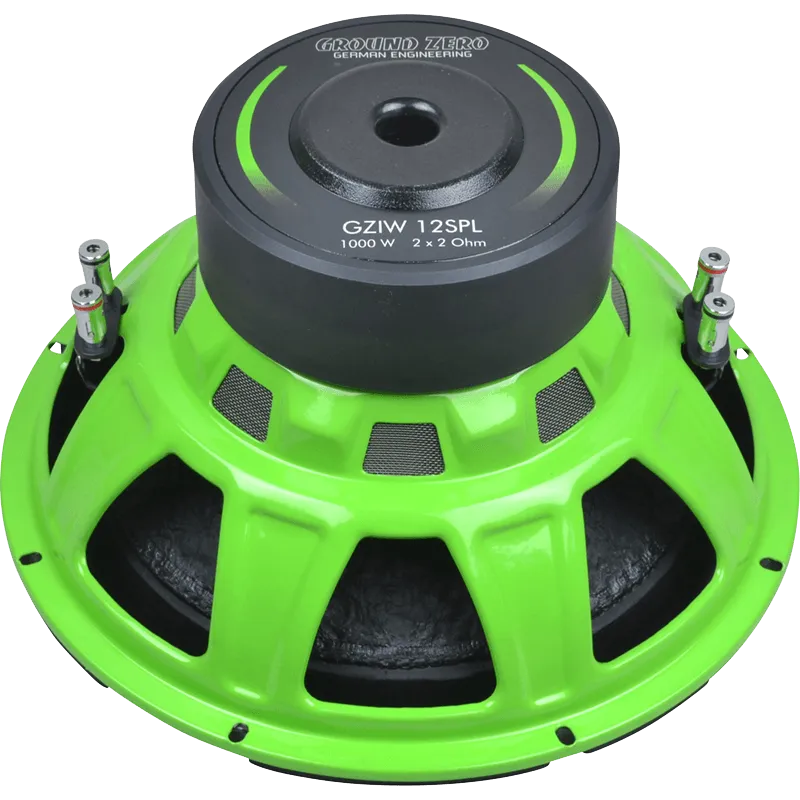 Ground Zero GZIW 12SPL GREEN, automobilinis žemų dažnių garsiakalbis