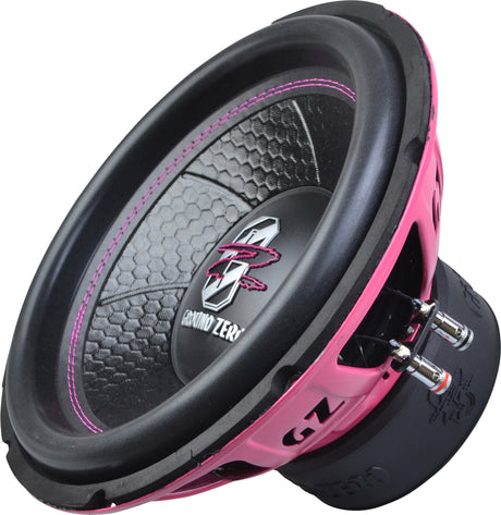 Ground Zero GZIW 12XSPL-D2 PINK - Rožinis korpusas su siūlėmis ir jungtimis