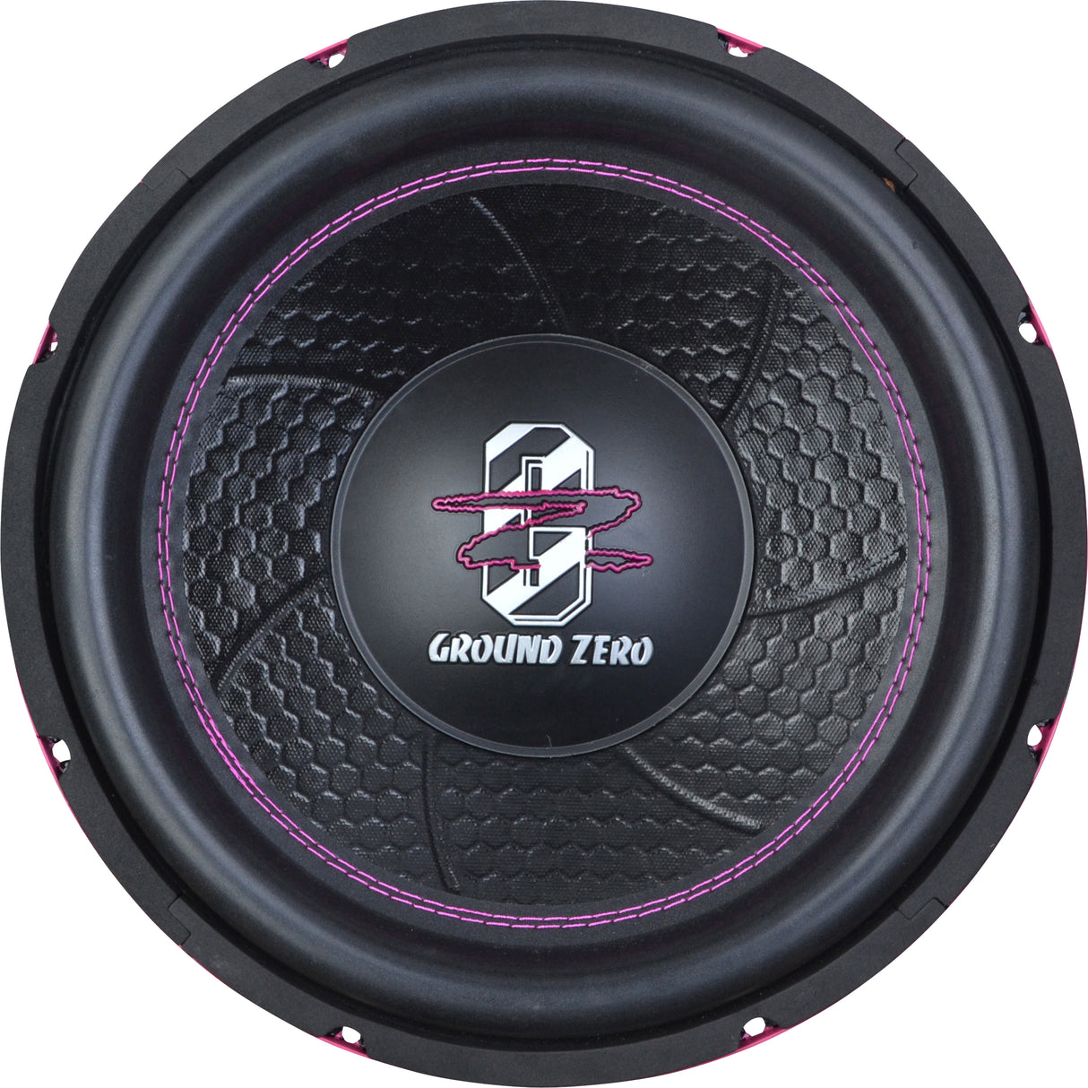 Ground Zero GZIW 12XSPL-D2 PINK - Rožinės siūlės ir krašteliai išsiskiria