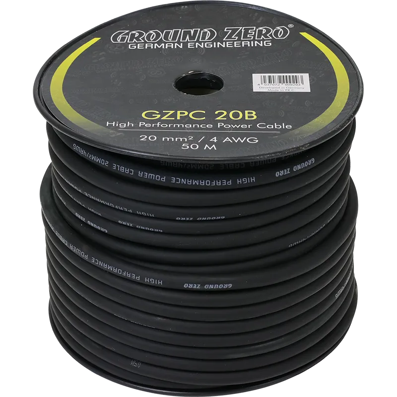 Ground Zero GZPC 20B. CCA aukštos klasės maitinimo kabelis