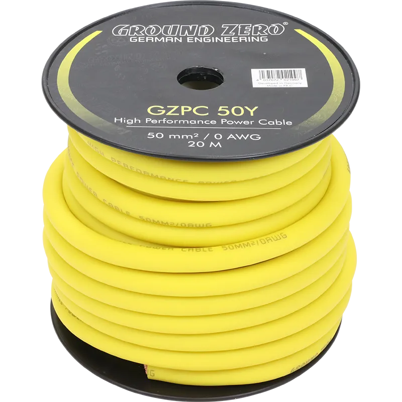 Ground Zero GZPC 50Y. CCA aukštos klasės maitinimo kabelis