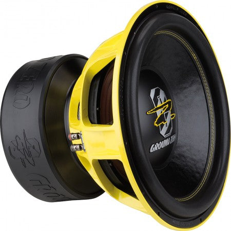 Ground Zero GZPW 15SPL Limited - Šoninis vaizdas su geltonu rėmu